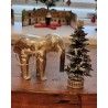 Antique glass ornament, Lauscha, elephant, h: 8,5 cm + Christmas tree with lights and star, h: 12 cm.