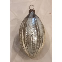 Antique glass ornament, art nouveau, silver/snow, h: 8 cm.