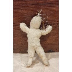 Antique cotton ornament, Santa, h: 10 cm.