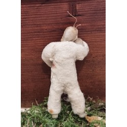 Antique cotton ornament, boy with a snowball, h: 11 cm.