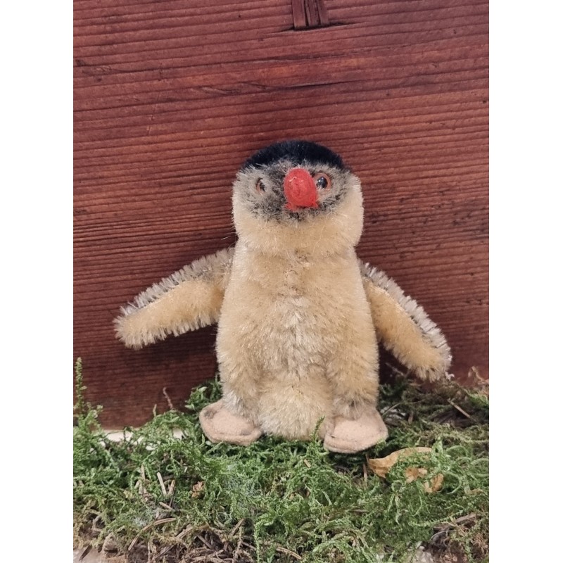 Lille gammel Steiff pingvin, h: 9 cm.
