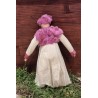 Antikt pynt, dame i crepe, vat og papmachè, h: 12 cm.