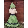 Antikt pynt, dame i crepe, vat og papmachè, h: 13 cm.