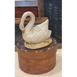 Antique piggy bank, swan, h: 12 cm.