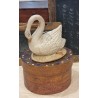 Antik sparebøsse, svane, h: 12 cm.