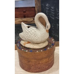 Antik sparebøsse, svane, h: 12 cm.