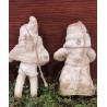 Cotton ornament, girl/boy with antique bisquit head and dog/tree, h: 9 cm.