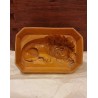 Antique pottery, small form, lion, h: 9 cm.