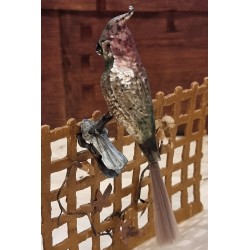 Antique glass ornament, cockatoo with coloured tail, l: 13 cm.