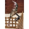 Antique glass ornament, cockatoo with coloured tail, l: 13 cm.