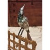 Antique glass ornament, cockatoo with coloured tail, l: 13 cm.