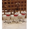 3 antique sheep with necklace, red, h: 6 cm. (3x)