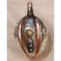 Antique glass ornament, art nouveau with orig. hanger, h. 7 cm.