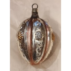 Antikt glaspynt, jugend kugle med orig. ophæng, h. 7 cm.