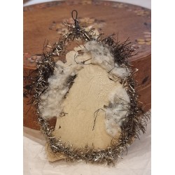 Antikt tinsel- og vatpynt, engle, h: 11 cm.