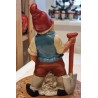 Tall old ceramic elf/gnom with a shovel, h: 25 cm.