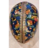 Antique cardboard egg with Easter animals, h: 14 cm.