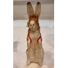 Antik candycontainer, hare med kurv, papmachè, h: 23 cm.