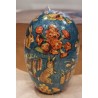 Small, antique cardboard easter egg, bunny and flowers, h: 9 cm.