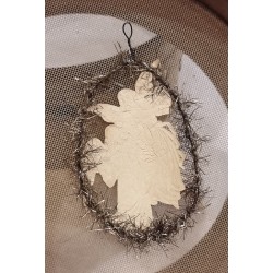 Antique tinsel ornament, angels, h: 11 cm.