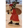 Old Santa, from 1941, in wood, with sack, tree and candle, h: 27 cm.
