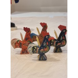 Old Dalar rooster with candleholder and light h: 9,5 cm.