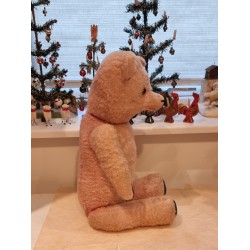 Gammel lyserød Holstebro bamse (1945 - 1961), h: 60 cm.