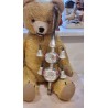 Antique glass ornament, tree top with decoration, wire, bells and tinsel, h: 32 cm.