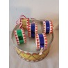 5 Gamle trommer, 1 candycontainer + 4 alm. trommer, mål: 3 x 5 cm. (5stk)