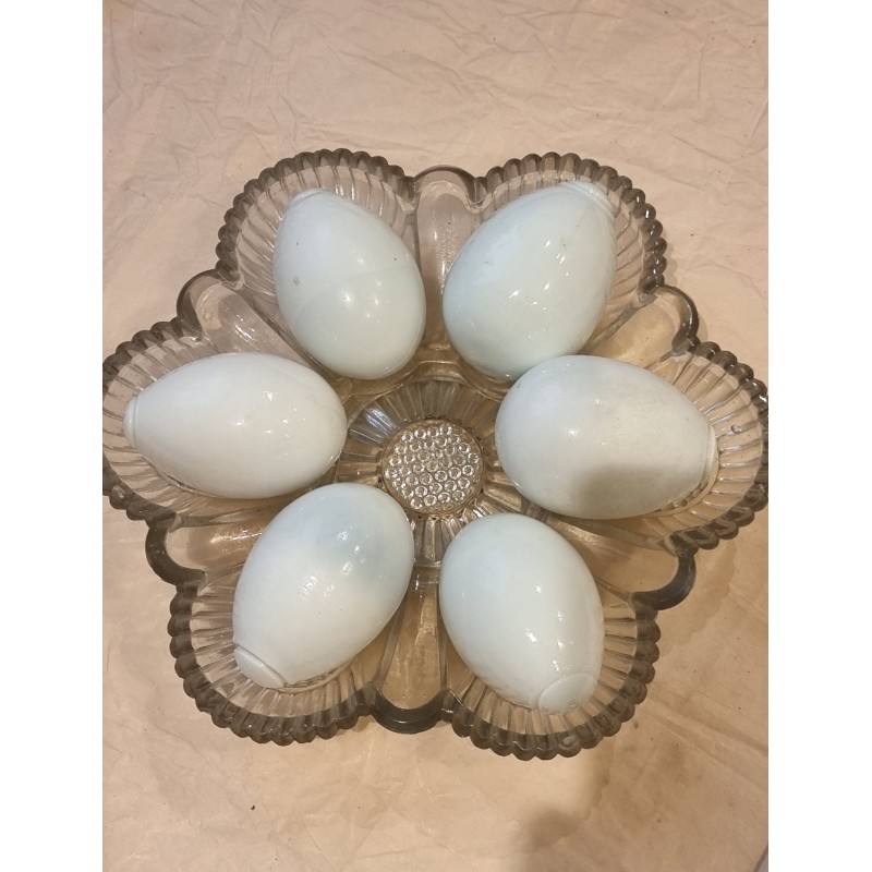 6 old porcelain egg/ nest egg, Holmegård, h: 7 cm. (6x)