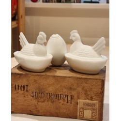 2 old egg hen/salt cellar +...
