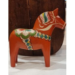Stor gammel Dalar hest, h: 25 cm.