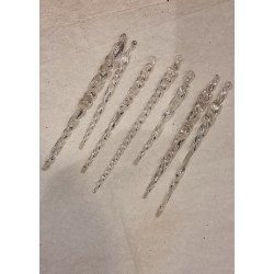 Antique glass ornament, 7 icicles, h: 11 - 7,5 cm. (7x)