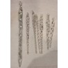 Antique glass ornaments, 7 icicles, h: 13 - 6 cm. (7x)
