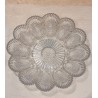 Old pressed glass, egg platter for 12 eggs, Ø: 24 cm.