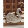 Antique cardboard ornament, swan, size: 5,5 x 7,5 cm.