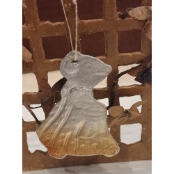 Antique cardboard ornament, mouse, h: 6 cm.
