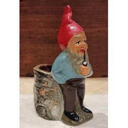 Old ceramic gnom/elf with a pipe, Heissner, h: 13 cm.