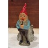 Old ceramic gnom/elf with a pipe, Heissner, h: 13 cm.