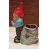 Old ceramic gnom/elf with a pipe, Heissner, h: 13 cm.