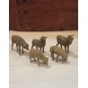 5 antique sheep, h: 3,5 - 6 cm.