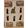 Page of antique scrap pictures, Winter children and more, size: 31 x 23 cm.