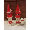 2 old elves/gnoms with bell and candle, h: 14 cm. (2x)