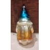 Antikt glaspynt, julemand med grangren, h: 8 cm.