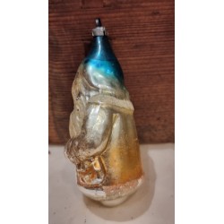 Antique glass ornament, Santa, h: 8 cm.