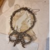 Antique tinsel ornament with snow children, h: 13 cm.