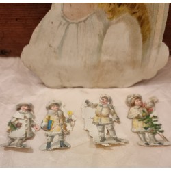 Antique scrap, angel, h: 15,5 cm.