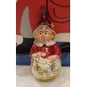 Old glass ornament, girl with flowers, h: 8 cm.