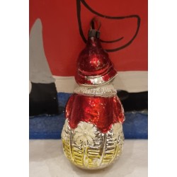 Old glass ornament, girl with flowers, h: 8 cm.