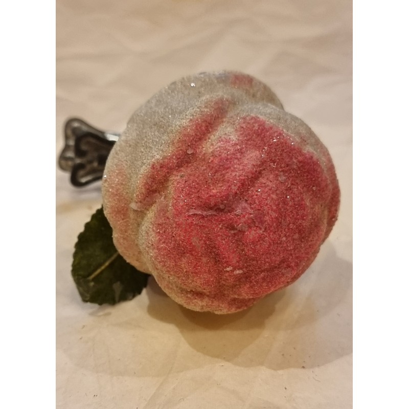 Antique glass ornament, rosebud, h: 8 cm.